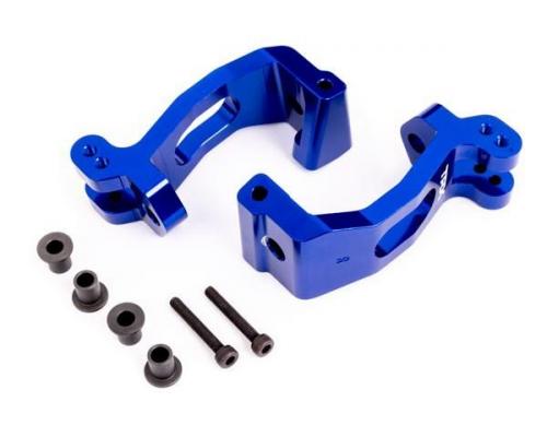 Traxxas TRX9532X Casterblokken (C-hubs), 6061-T6 aluminium (blauw-geanodiseerd), links en rechts / kingpin-bussen (4)