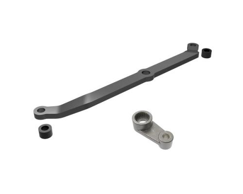 Traxxas TRX9748-GRAY Stuurstang, 6061-T6 aluminium (donker titanium-geanodiseerd)/ servohoorn, metaal/ spacers (2)/ 3x6m