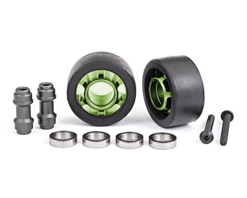 Traxxas Wheels, wheelie bar, 6061-T6 aluminum (green-anodized)