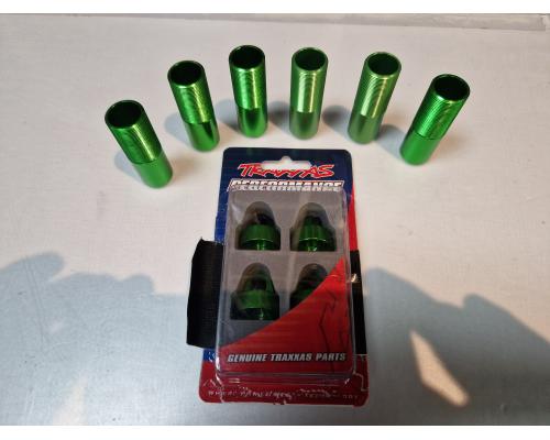 Traxxas chock caps aluminium groen met 6x shock body GT-maxx groen