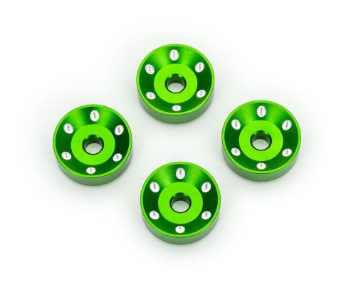 Traxxas Wheel washers, machined aluminum, green (4)