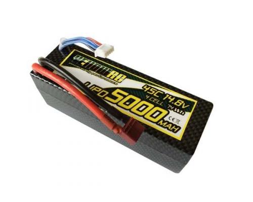 Yellow RC LiPo 5000mAh 14,8V 4S45C Hardcase Deans plug YEL2654