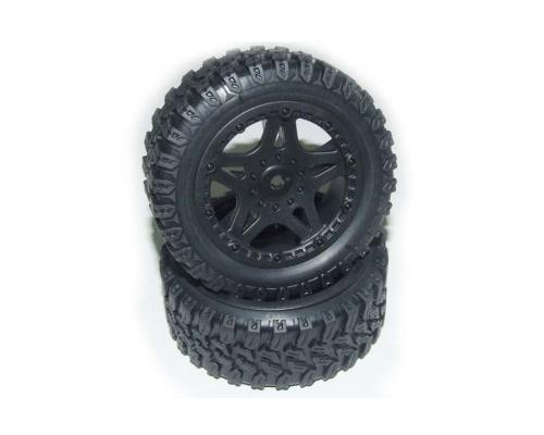 Yellow RC YEL16032 Truck tires complete (Stadium Racer)