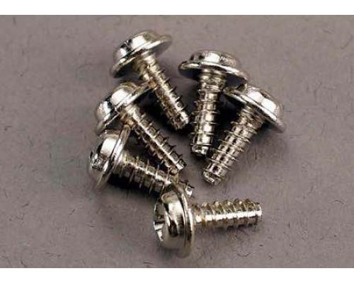 Traxxas TRX3290 Schroeven, 3x8mm sluitring kop, zelftappend (6)