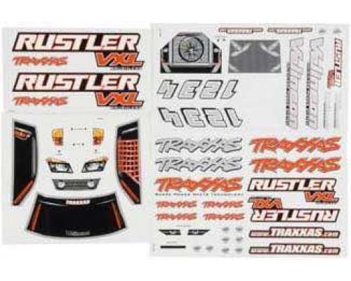 Traxxas TRX3713R Sticker Vellen, Rustler VXL