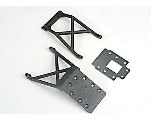 Traxxas TRX4133 Stootplaten (f & r) / glasvezel transmissie spac