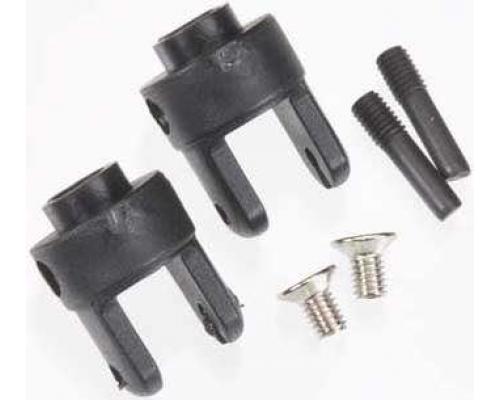 Traxxas TRX4628R Differentieel uitgang jukken, zwart (2)/ 3x5mm