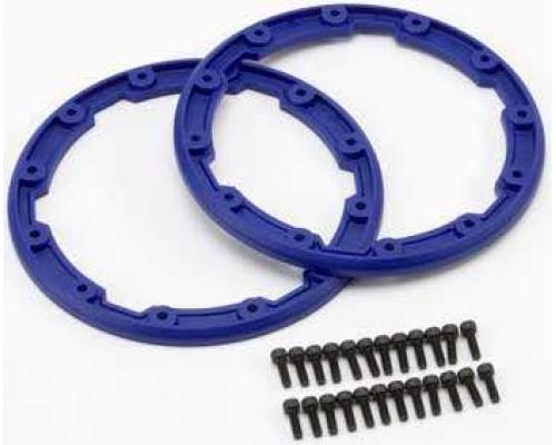 Traxxas TRX5666 Zijwandbescherming, beadlock stijl (blauw) (2) /