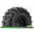 Louise RC - CR-ROWDY - 1-18/1-24 Crawler Tire Set - Mounted - Super Soft - Black 1.0 Wheels - Hex 7mm - L-T3368VB